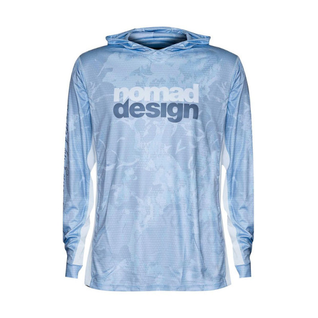 NOMAD DESIGN TECH FISHING SHIRT HOODED - CAMO SPLICE BLUE