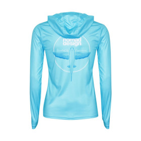 Дамска УВ блуза NOMAD DESIGN HOODED TECH WOMENS FLYER TEAL