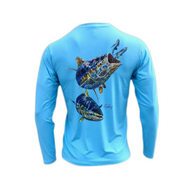 Мъжка UV блуза TORMENTER SPF BASIX ELECTRIFIED TUNA BABY BLUE