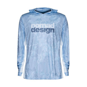 NOMAD DESIGN TECH FISHING SHIRT HOODED - CAMO SPLICE BLUE