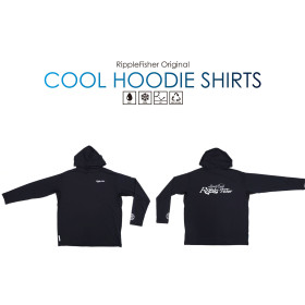 RIPPLE FISHER COOL HOODIE SHIRT - BLACK