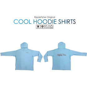 RIPPLE FISHER COOL HOODIE SHIRT - SMOKE BLUE